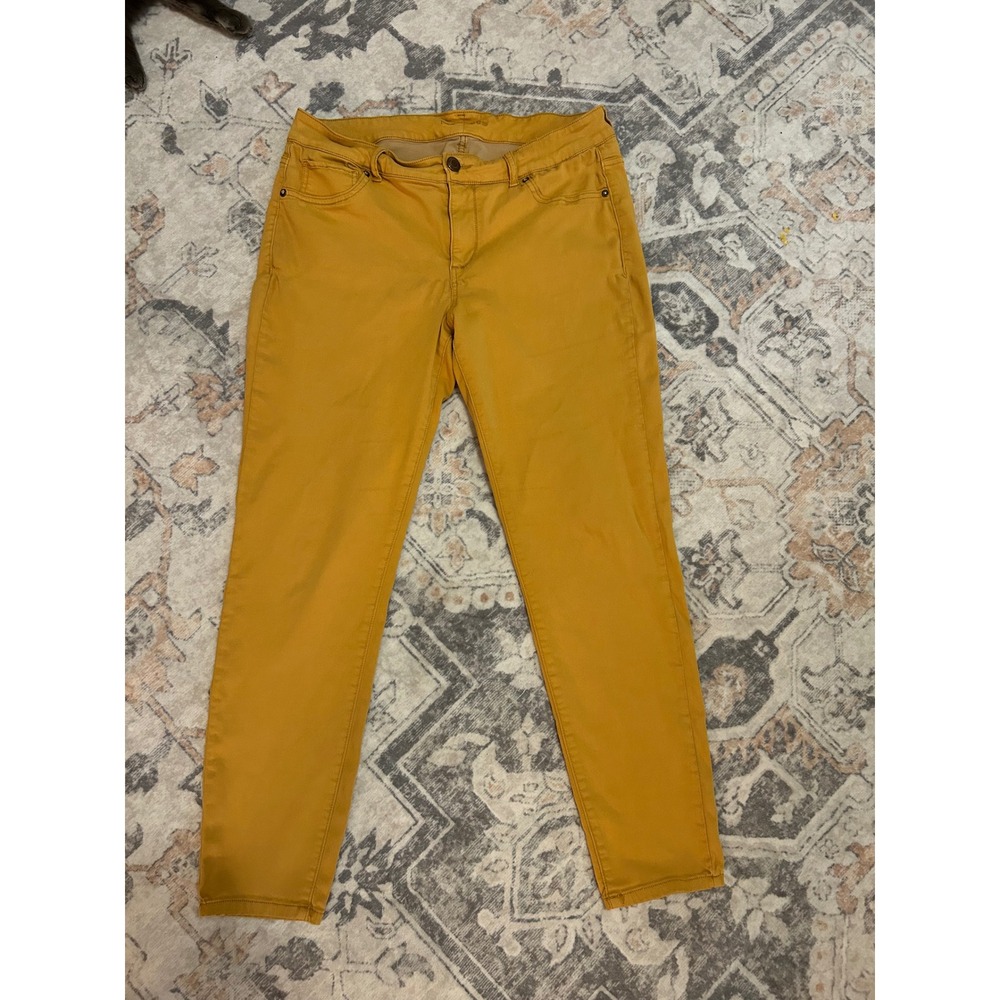 Maurices Womens Mustard Yellow Skinny Pants Size 16W Regular Stretch Chino Jeans